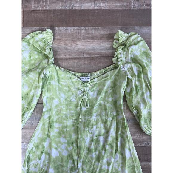 Faithfull the Brand Arianne Roos Lime Green Mini Dress Size S - Picture 2 of 7